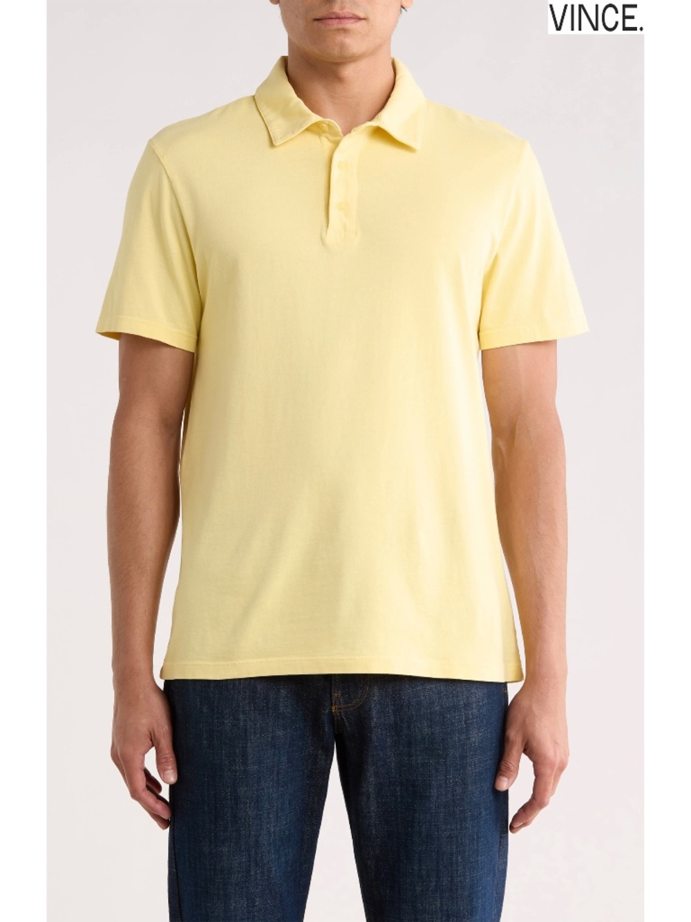 VINCE NWT GARMENT DYED WASHED COTTON GOLDEN HAZE POLO. SIZE XXL